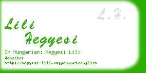 lili hegyesi business card